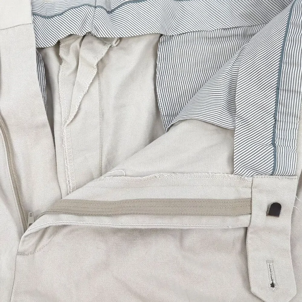 EUC Brooks Brothers White Cotton Pleated Dress Pants Mens 35x29 Dry Clean Cuffed - Picture 9 of 13